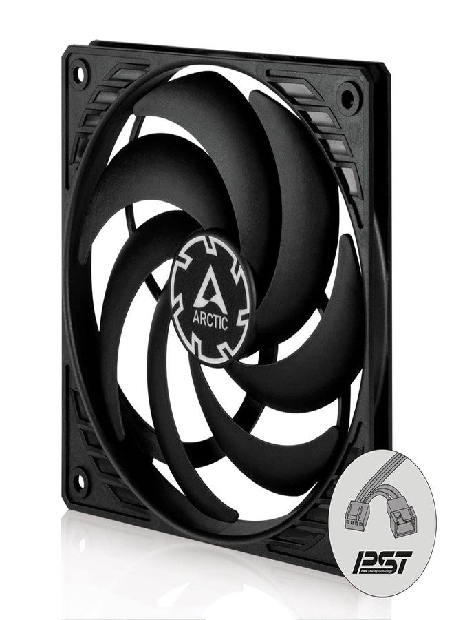 ARCTIC P12 Slim PWM PST - PC Fan, 120mm Case Fan with PWM Sharing Technology (PST), Pressure-optimised, Quiet Motor, Computer, Extra Slim, 300–2100 RPM - Black - Image 1